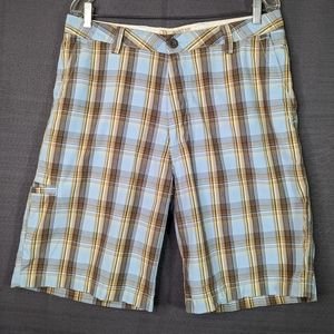 Men's 35 Blue Cotton Plaid Shorts Dockers